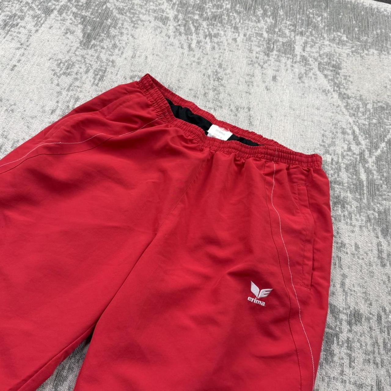 Vintage Y2K Erima Baggy Flared Tracksuit Bottoms Red (Womens M)