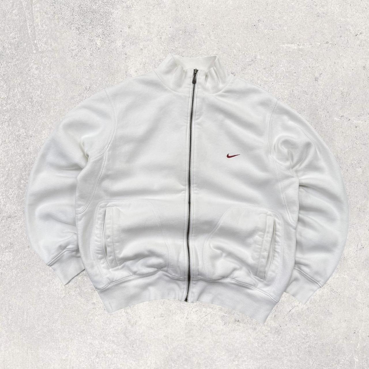 Vintage 00s Nike Zip Up Sweatshirt White (L)
