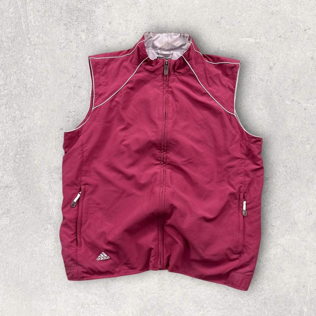 Vintage Y2K Adidas Windbreaker Gilet Pink (Womens XL)