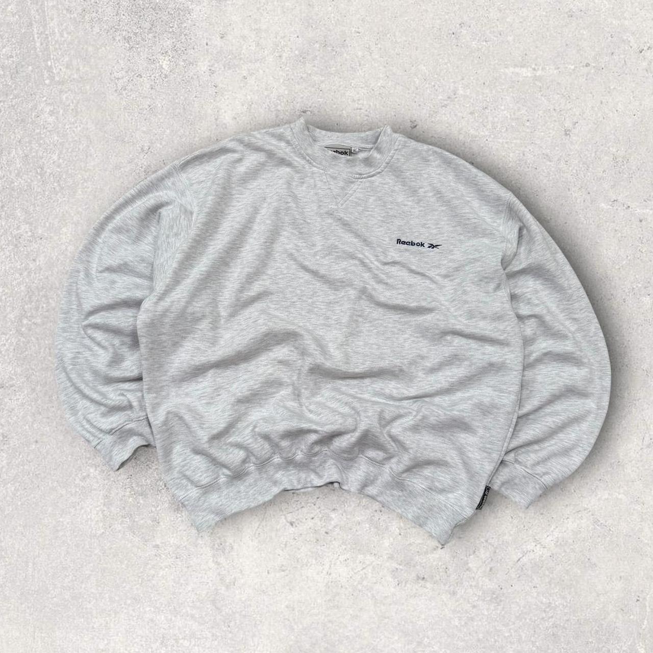 Vintage 90s Reebok Small Logo Sweatshirt Grey (XL)