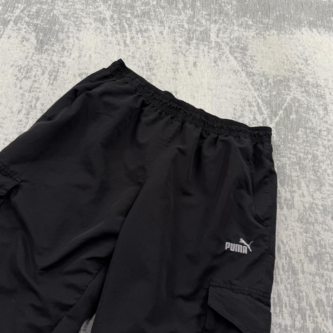 Vintage Y2K Puma Baggy Cargo Tracksuit Bottoms Black (L)