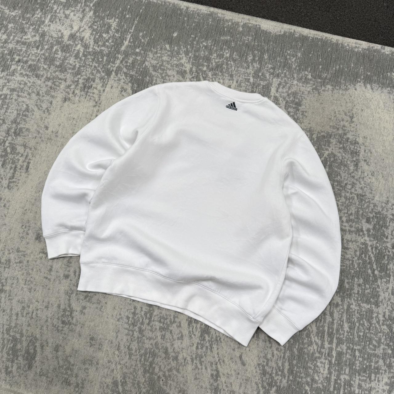 Vintage Y2K Adidas Spell Out Sweatshirt White (M)