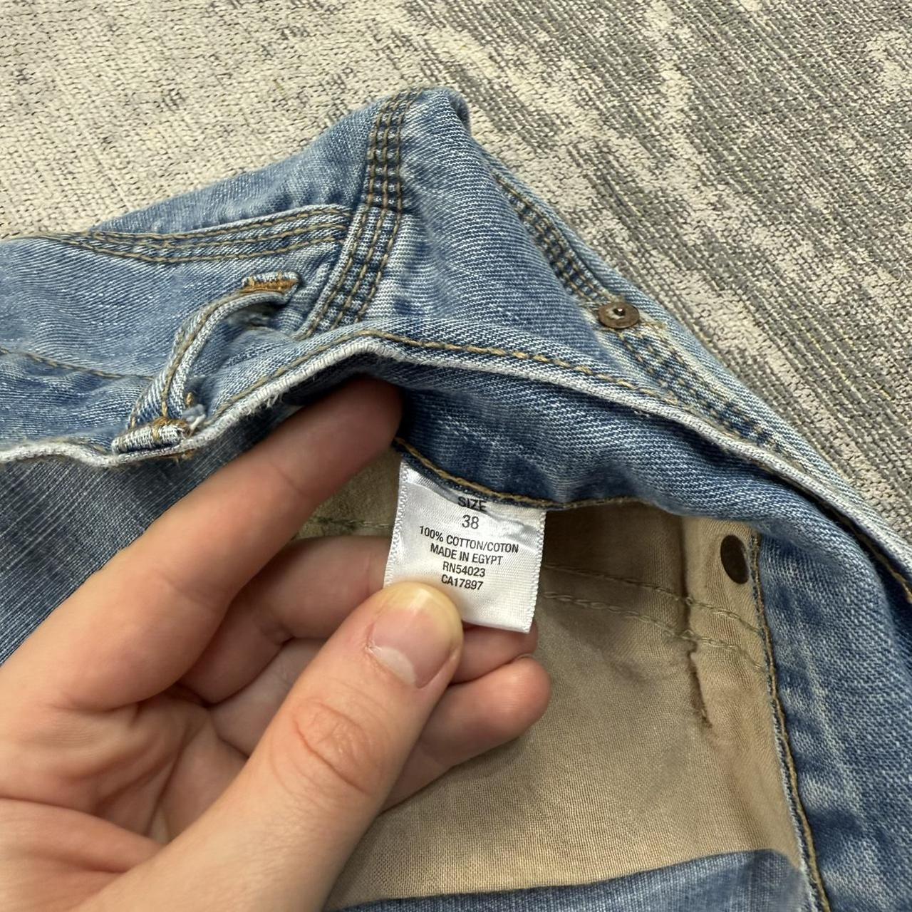 Vintage 00s Old Navy Baggy Carpenter Jorts Light Blue (38)
