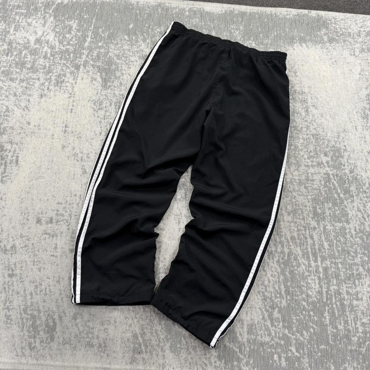 Vintage Y2K Adidas Baggy Tracksuit Bottoms Black (M)