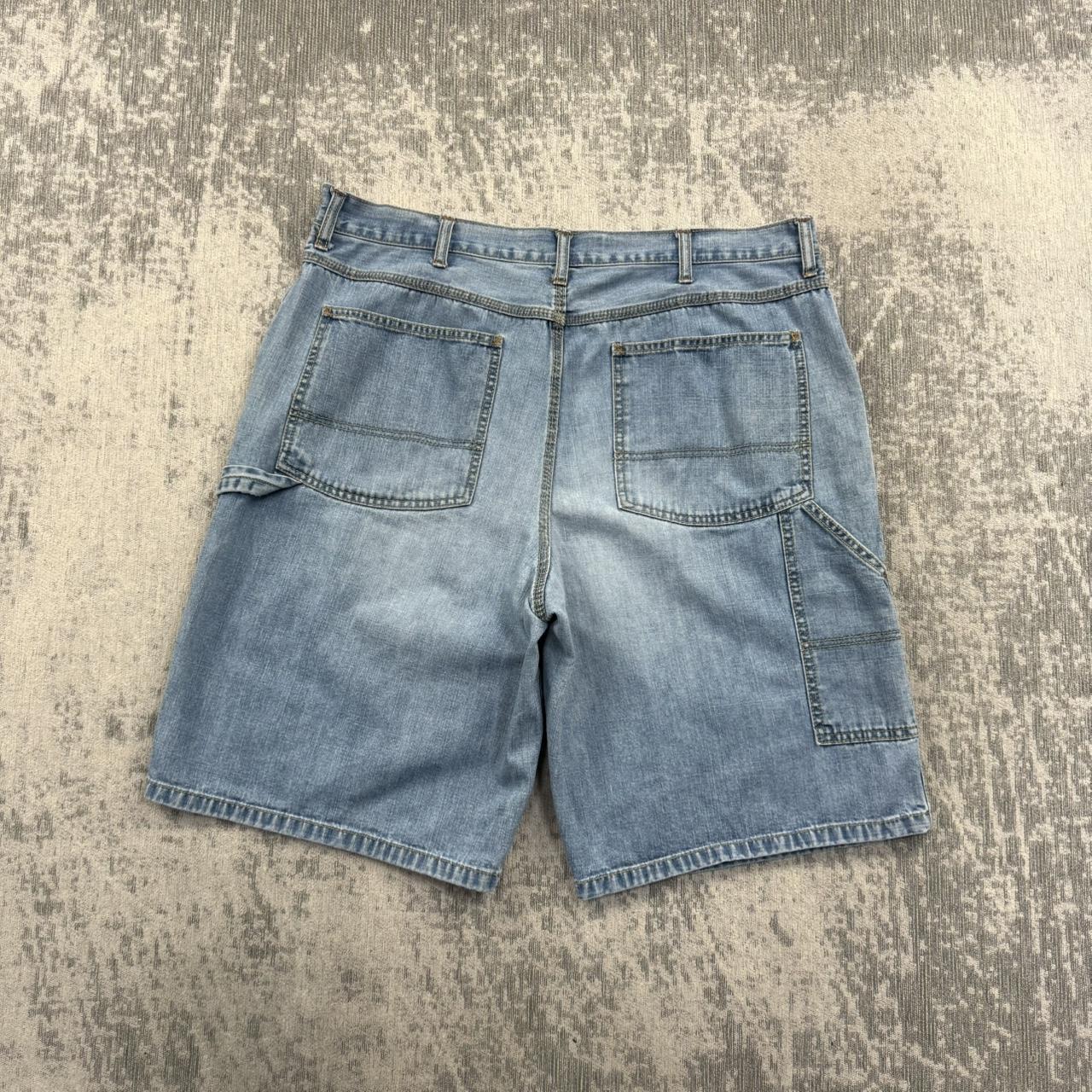 Vintage 00s Old Navy Baggy Carpenter Jorts Light Blue (38)