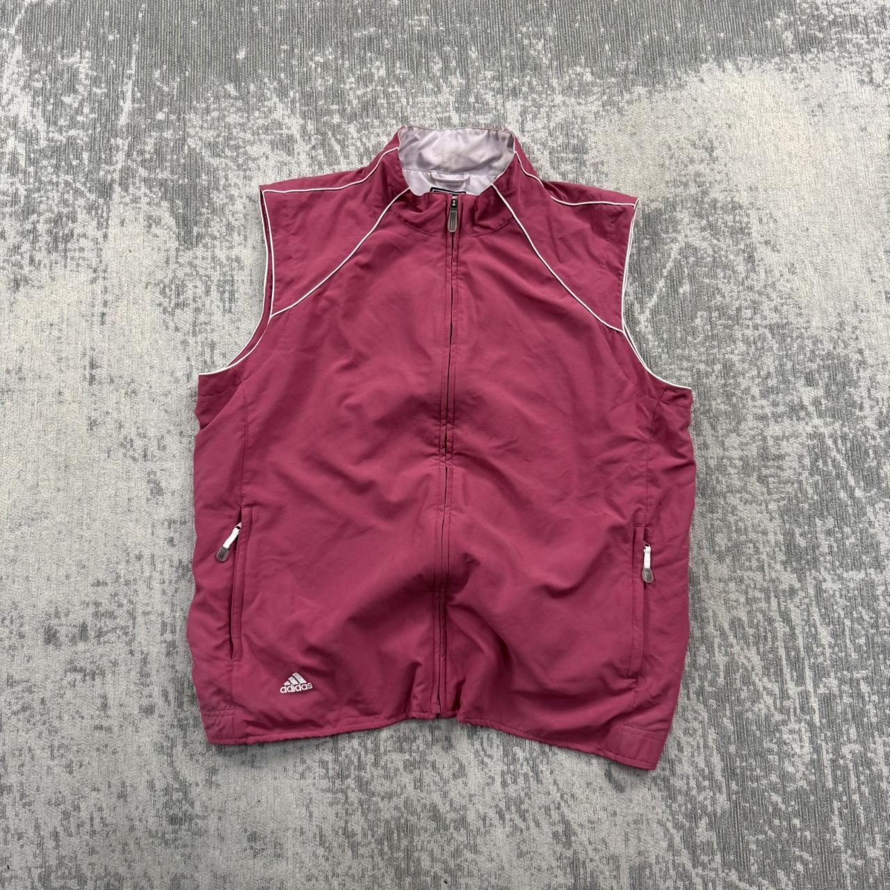 Vintage Y2K Adidas Windbreaker Gilet Pink (Womens XL)