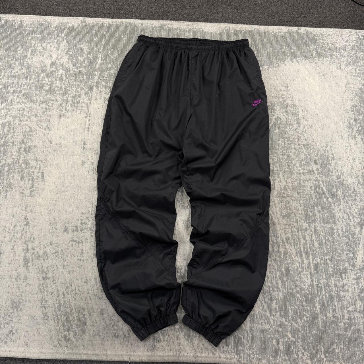 Vintage 90s Nike Baggy Tracksuit Bottoms Black (XXL)