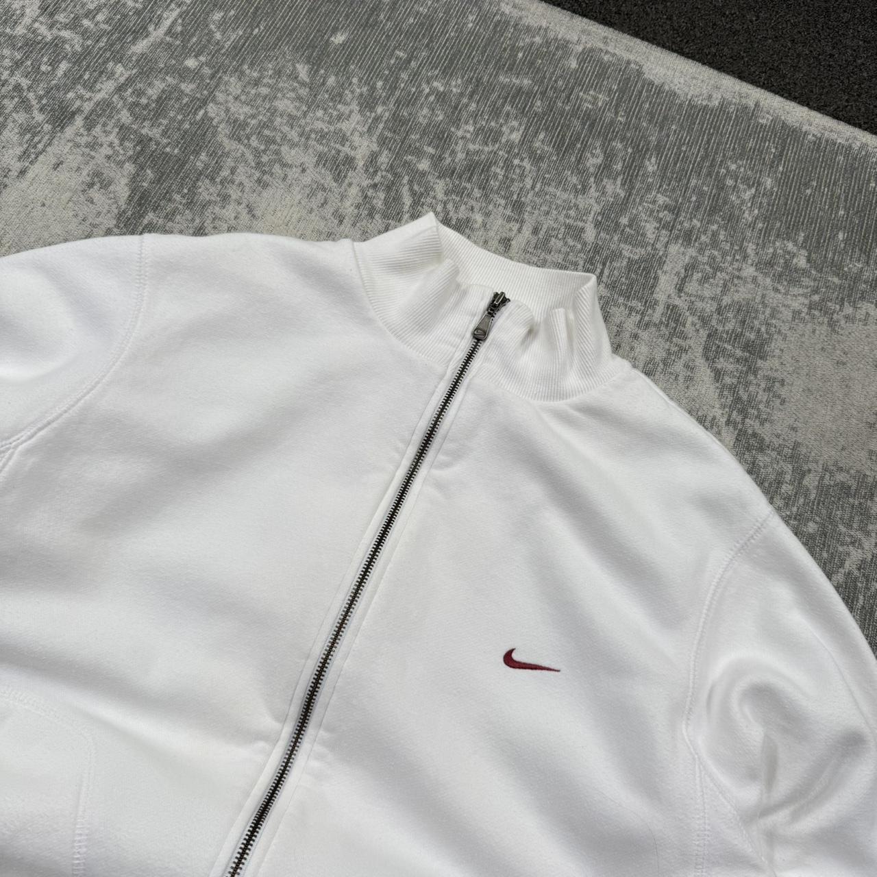 Vintage 00s Nike Zip Up Sweatshirt White (L)