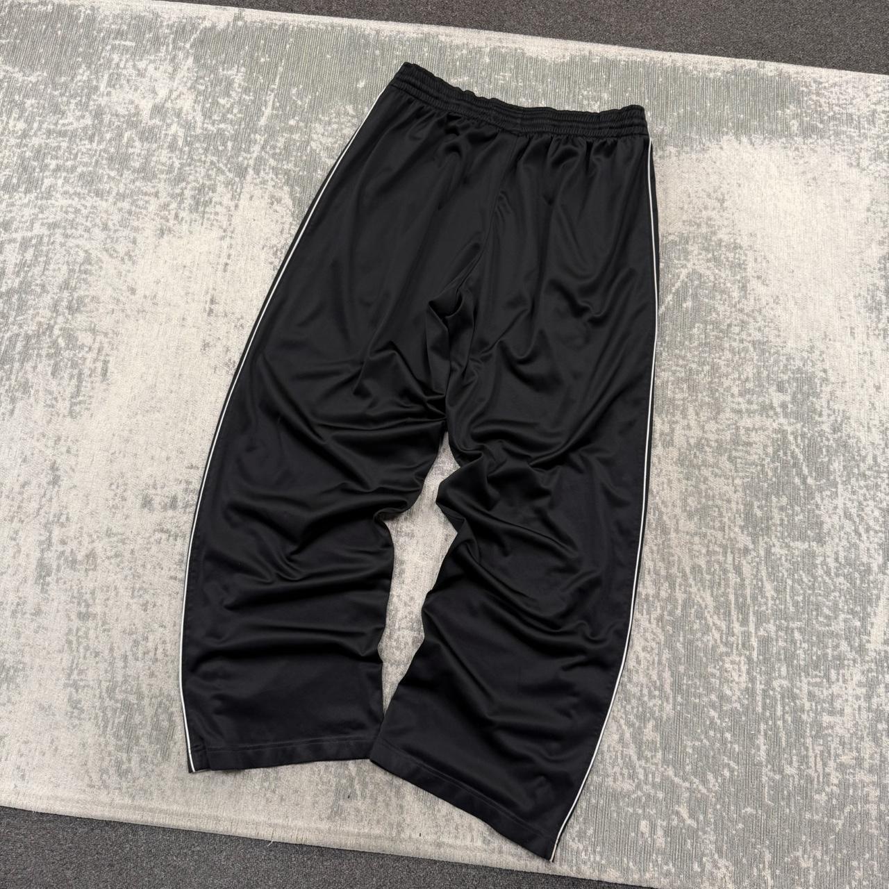 Vintage Y2K Nike Basketball Baggy Wide Leg Tracksuit Bottoms Black (L)