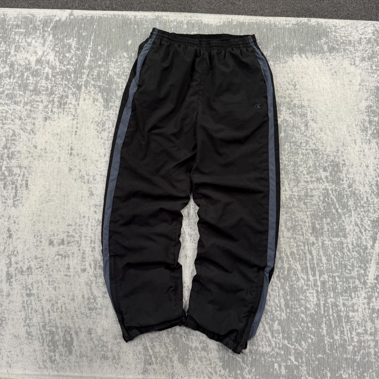 Vintage Y2K Champion Baggy Tracksuit Bottoms Black (M)