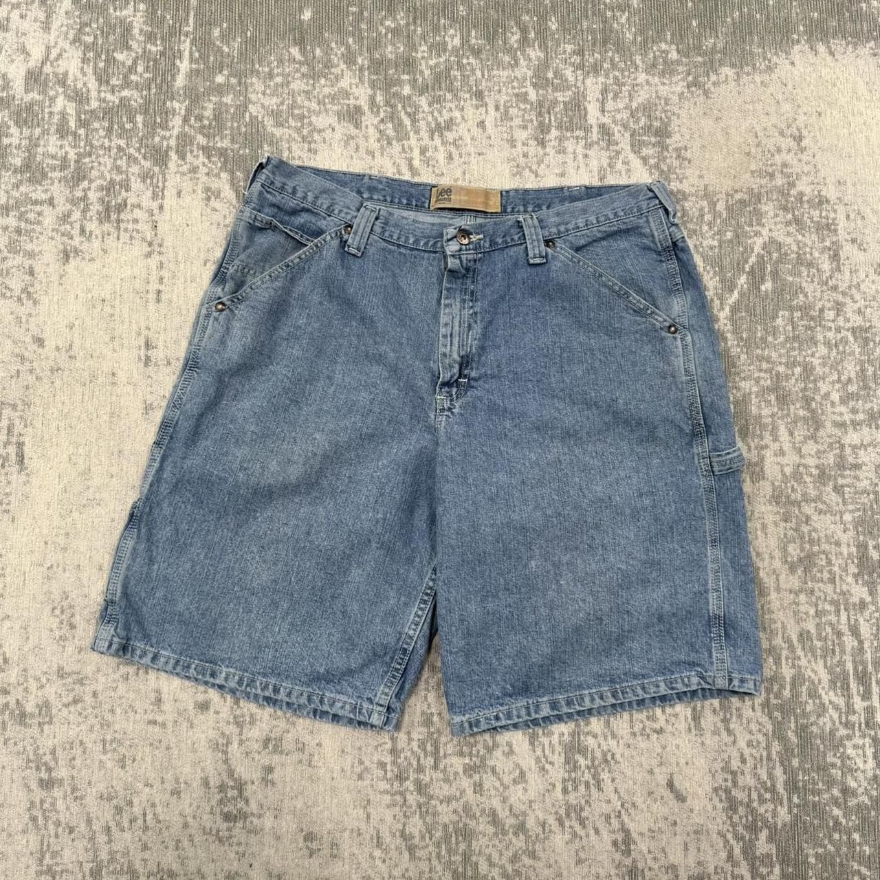 Vintage 00s Lee Baggy Carpenter Jorts Blue (38)
