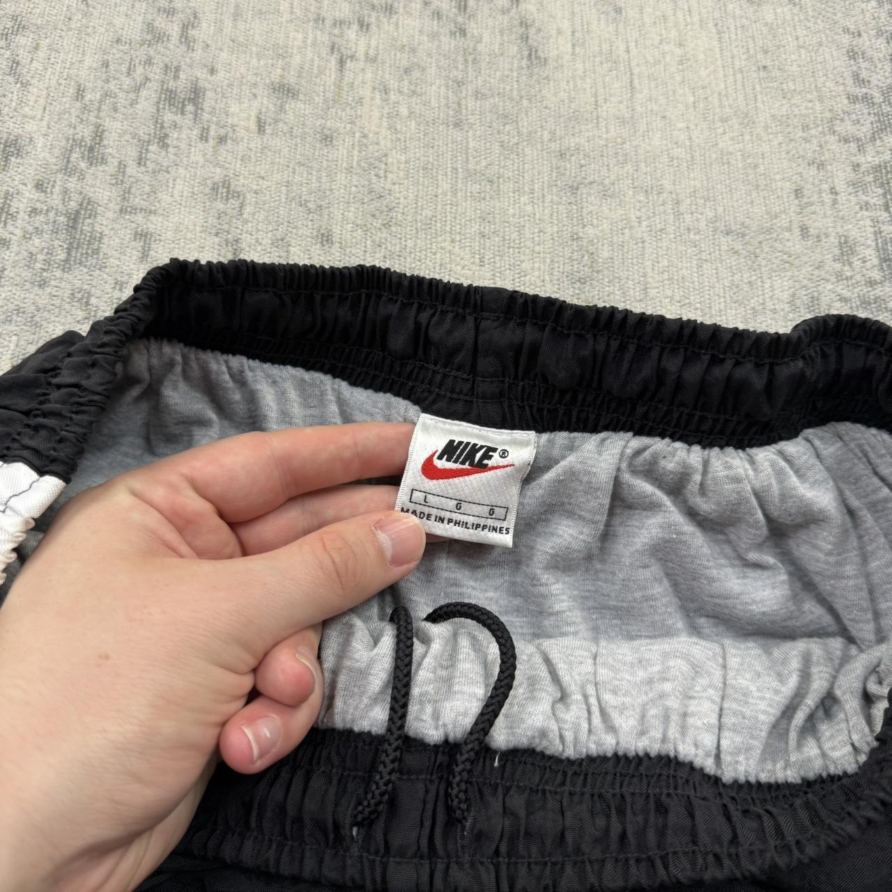 Vintage 90s Nike Baggy Tracksuit Bottoms Black / White (L)