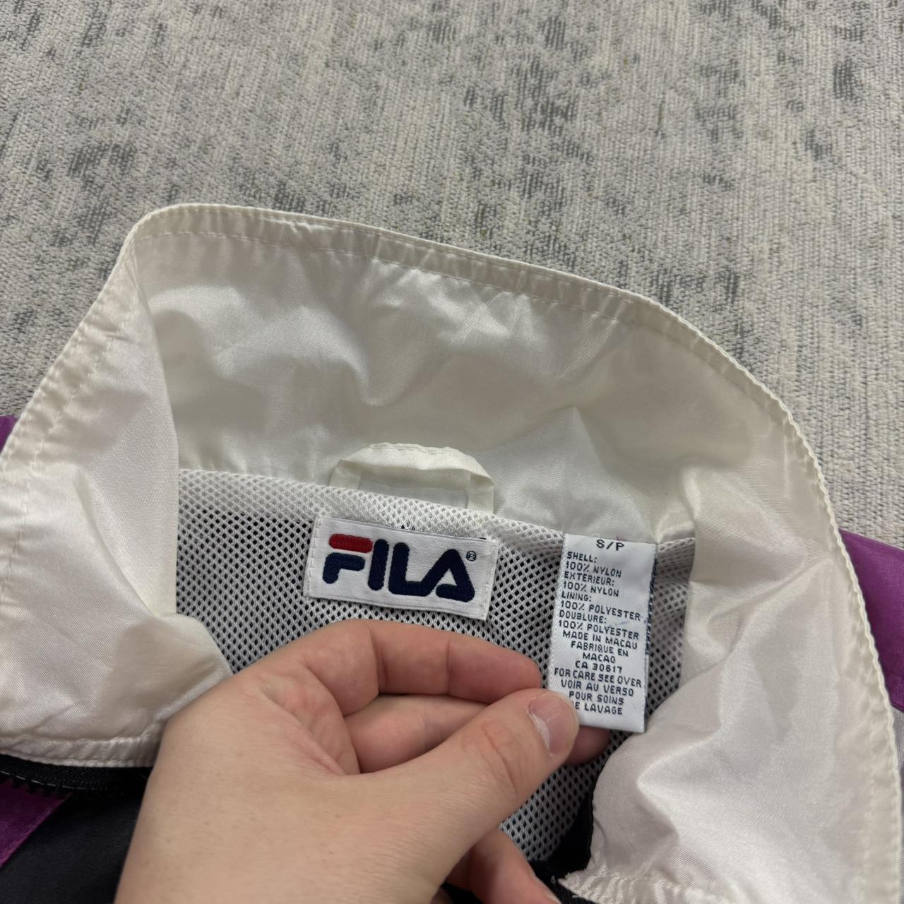 Vintage Y2K Fila Windbreaker Jacket Black / Pink (Womens S)