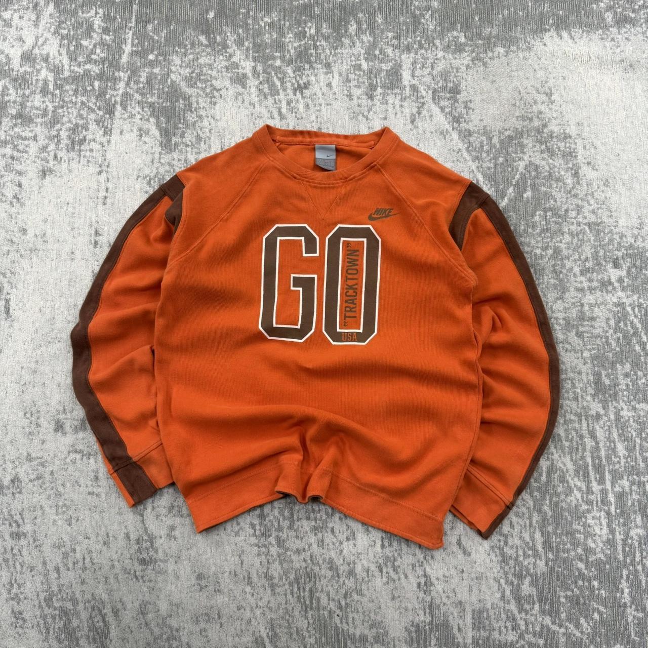 Vintage 00s Nike Graphic Lightweight Sweatshirt Orange (M)