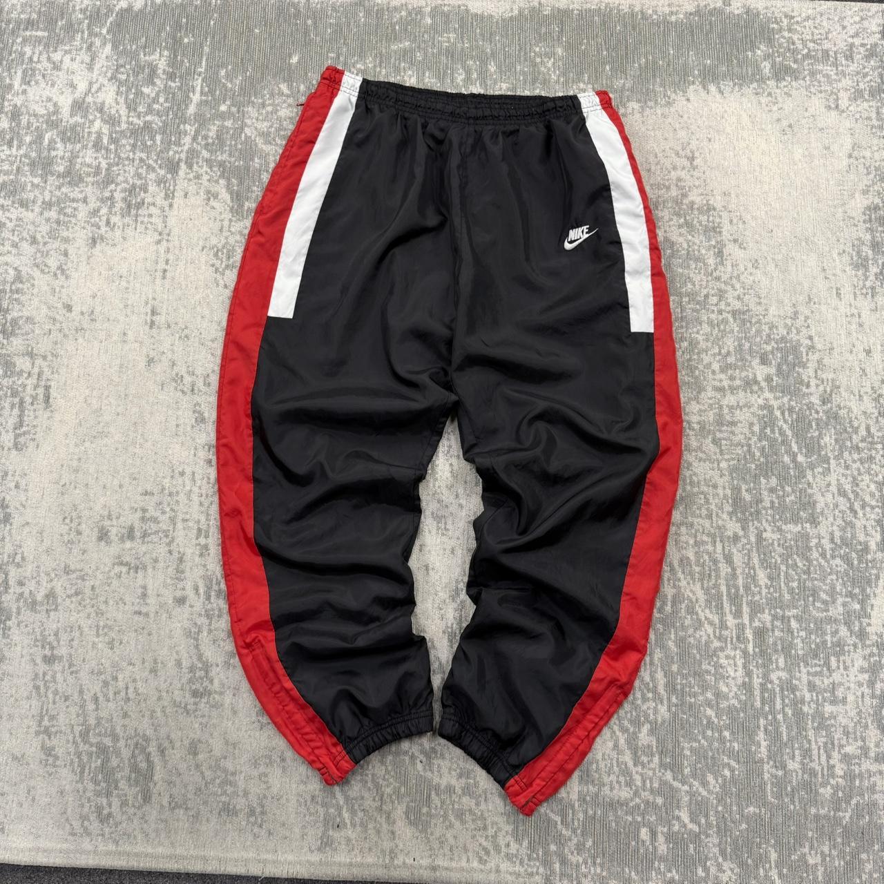 Nike Baggy Tracksuit Bottoms Black / Red (XL)