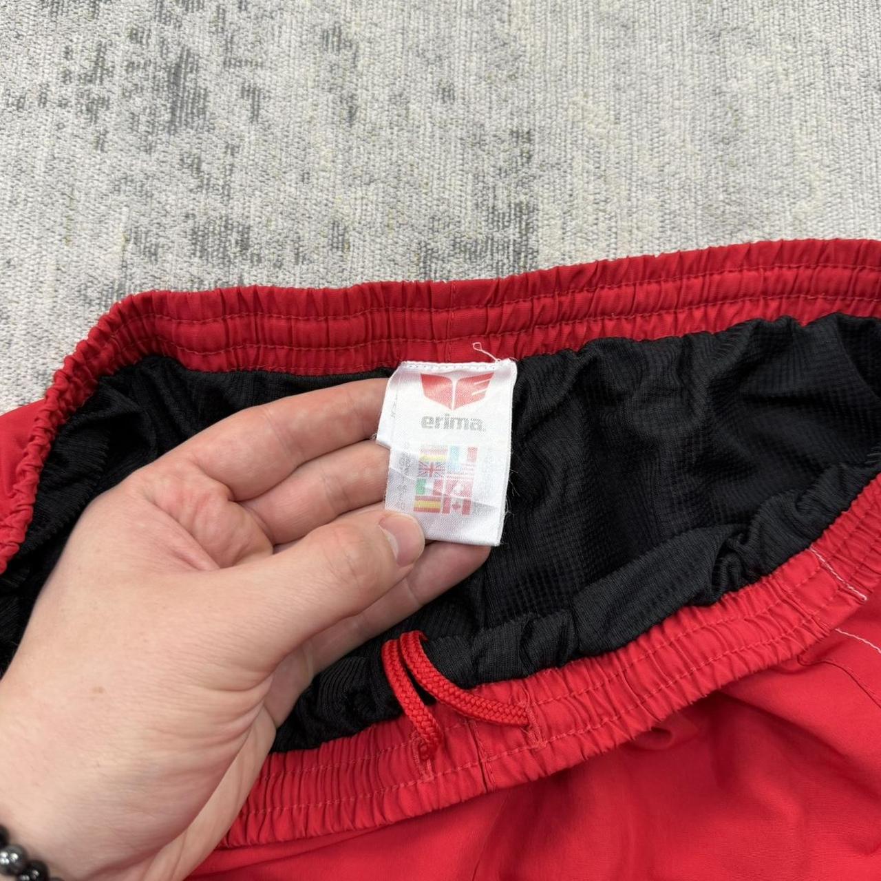 Vintage Y2K Erima Baggy Flared Tracksuit Bottoms Red (Womens M)