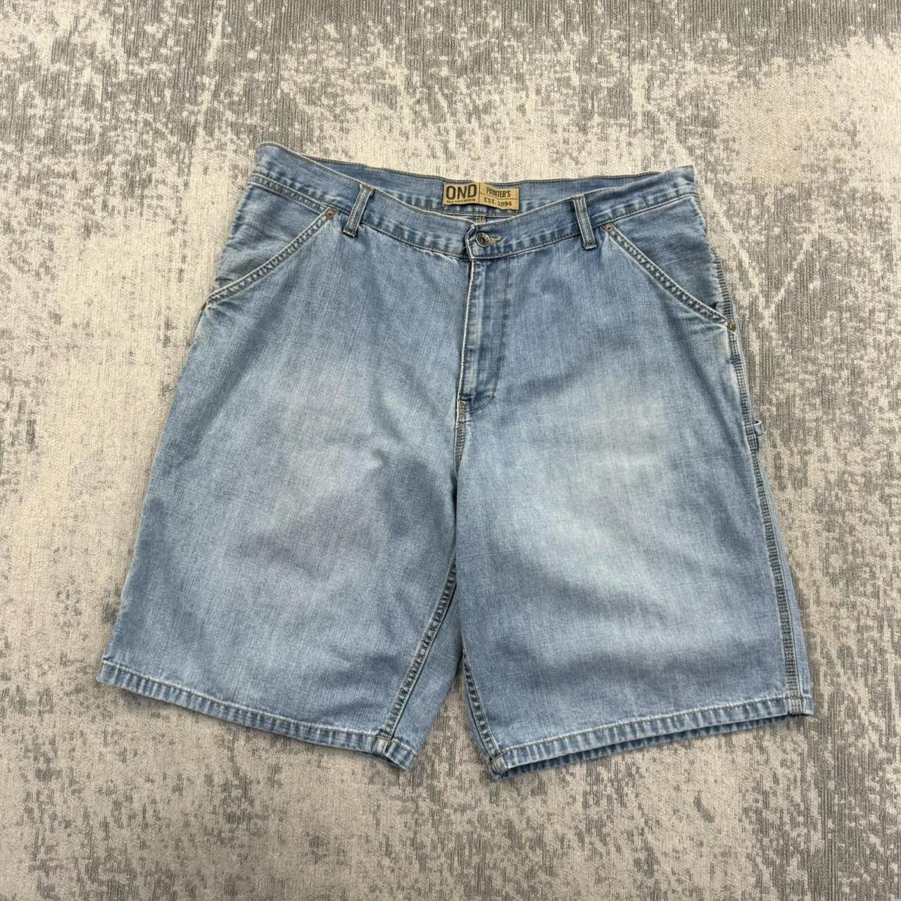 Vintage 00s Old Navy Baggy Carpenter Jorts Light Blue (38)