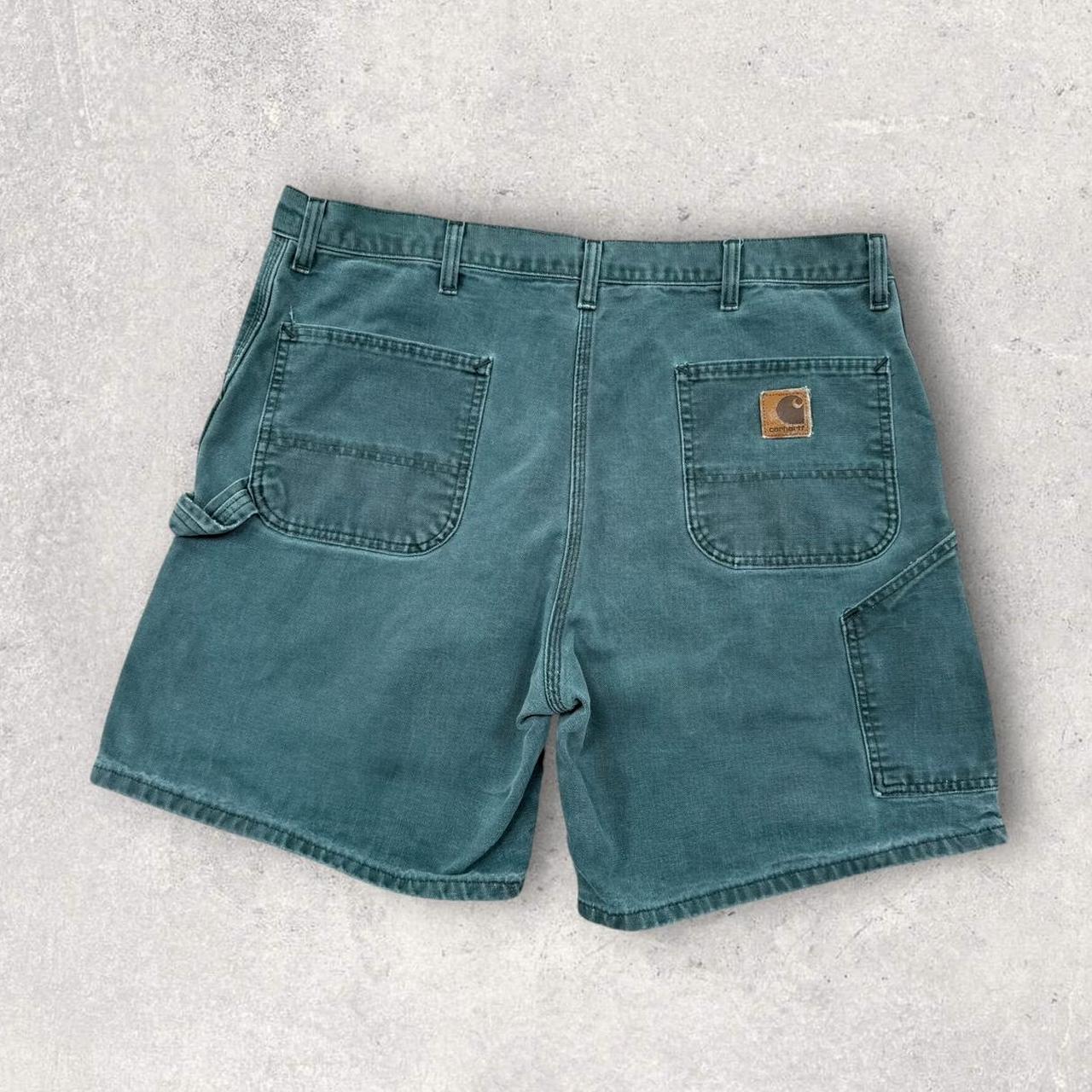 Vintage RARE Carhartt B24HTG Carpenter Jorts Hunter Green (40)