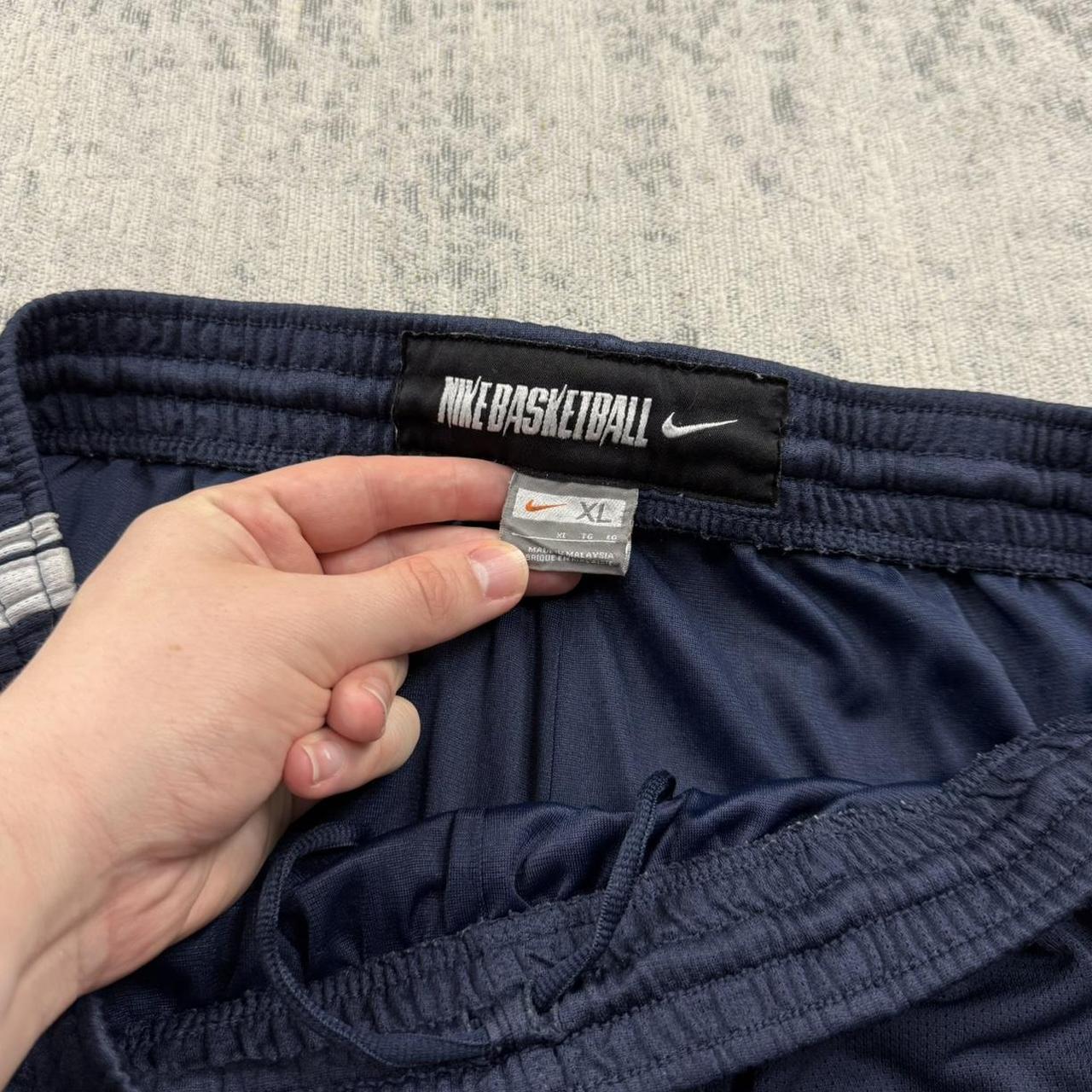 Vintage Y2K Nike Basketball Baggy Wide Leg Tracksuit Bottoms Navy (XL)