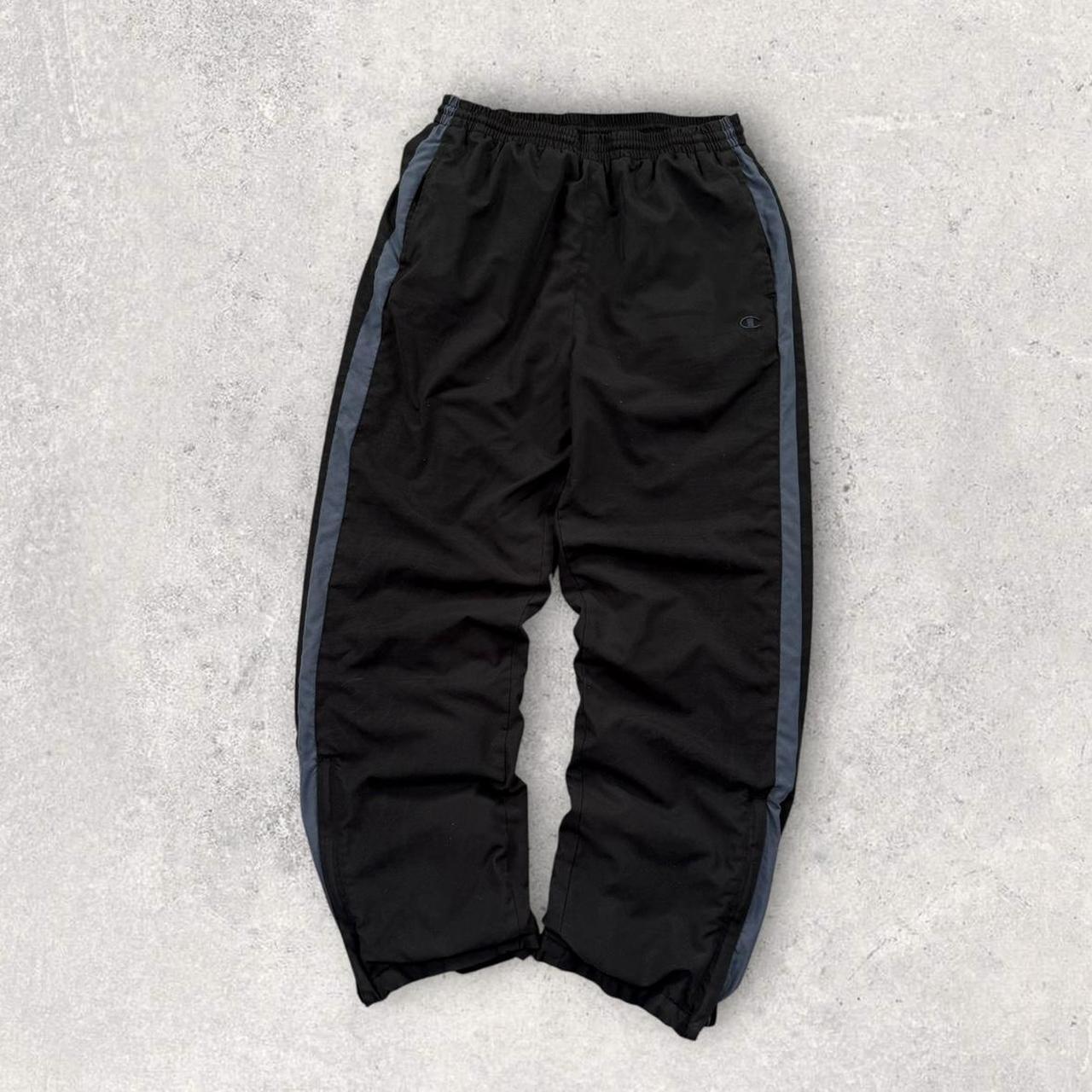 Vintage Y2K Champion Baggy Tracksuit Bottoms Black (M)
