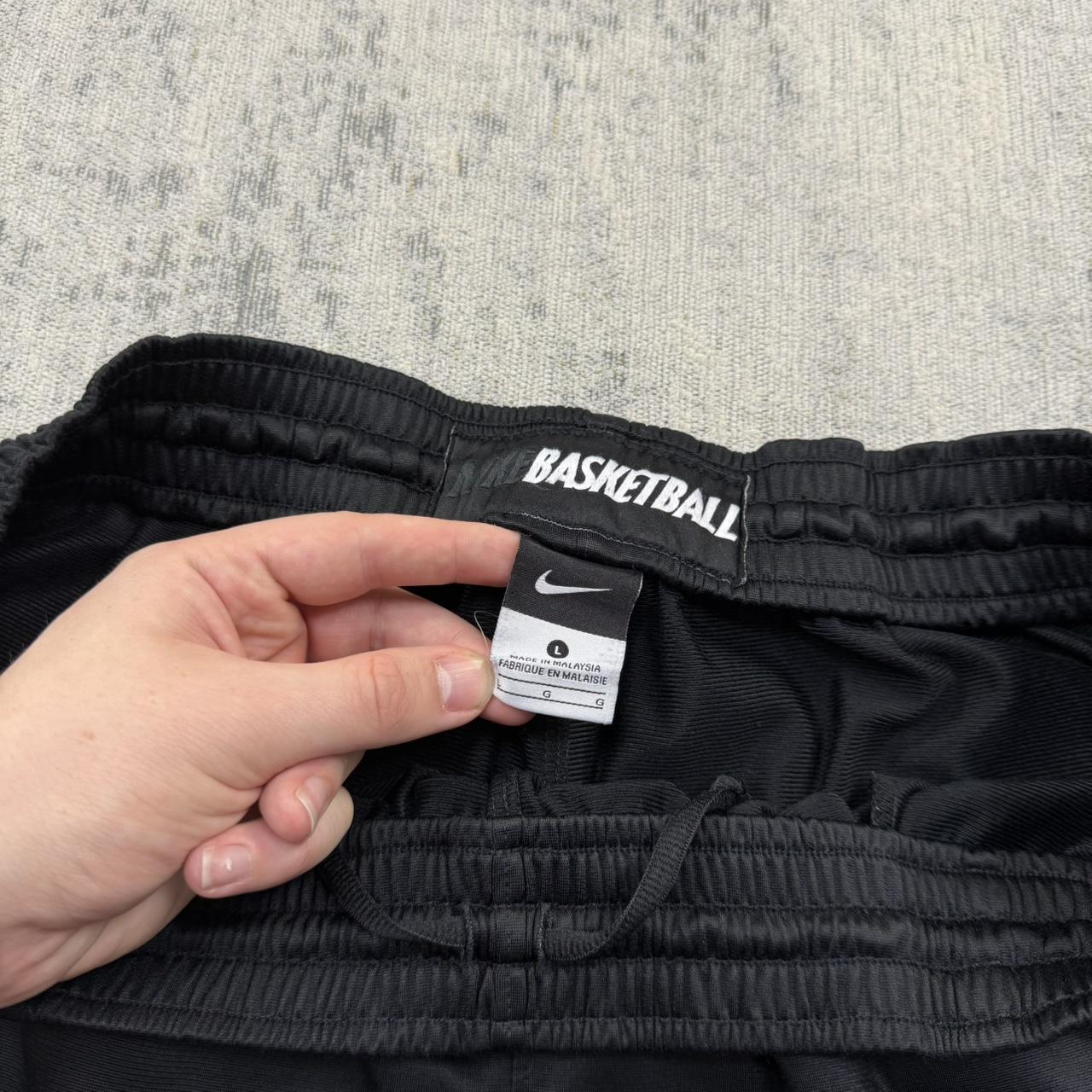 Vintage Y2K Nike Basketball Baggy Wide Leg Tracksuit Bottoms Black (L)