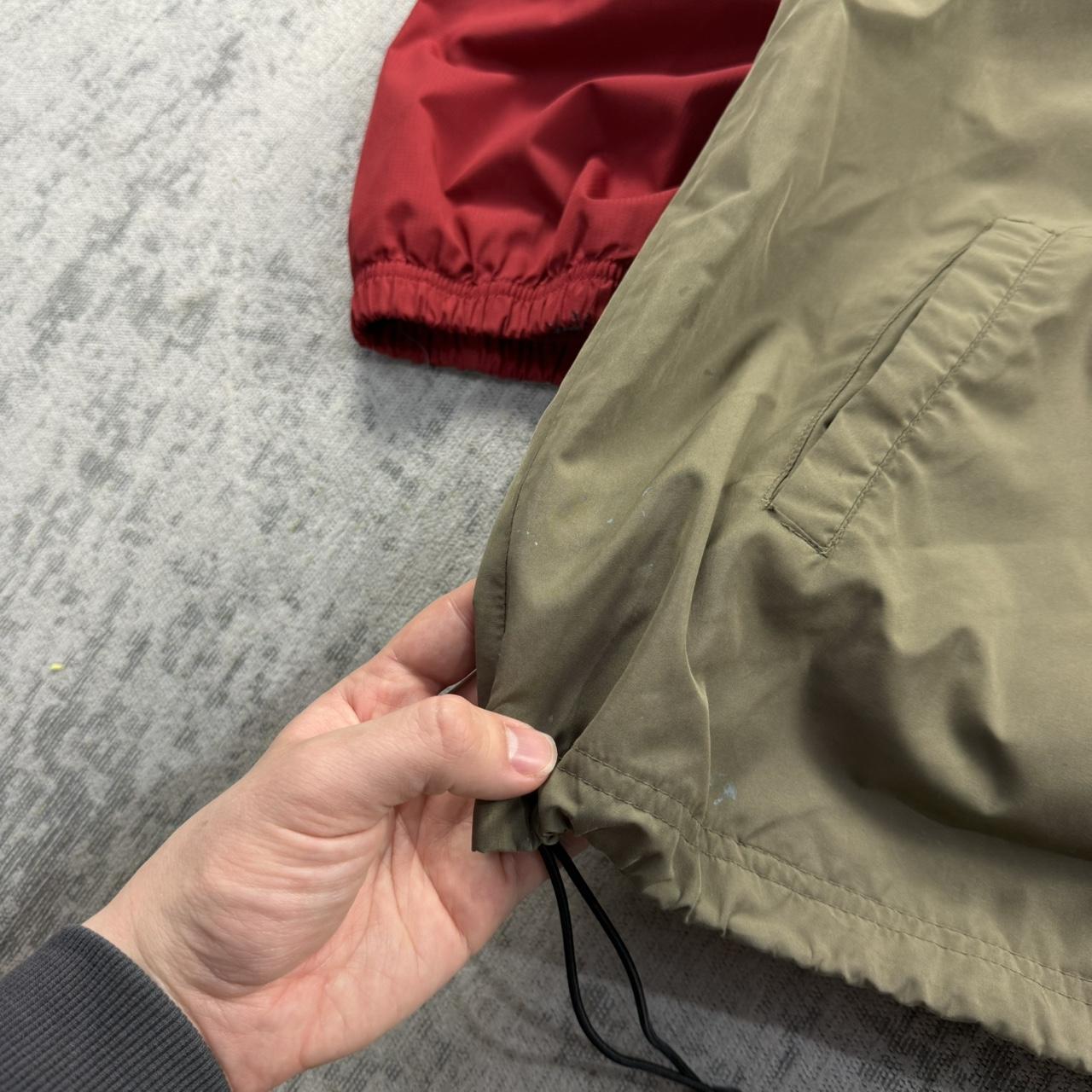 Vintage 00s Reebok Technical Windbreaker Jacket Khaki / Red (XL)