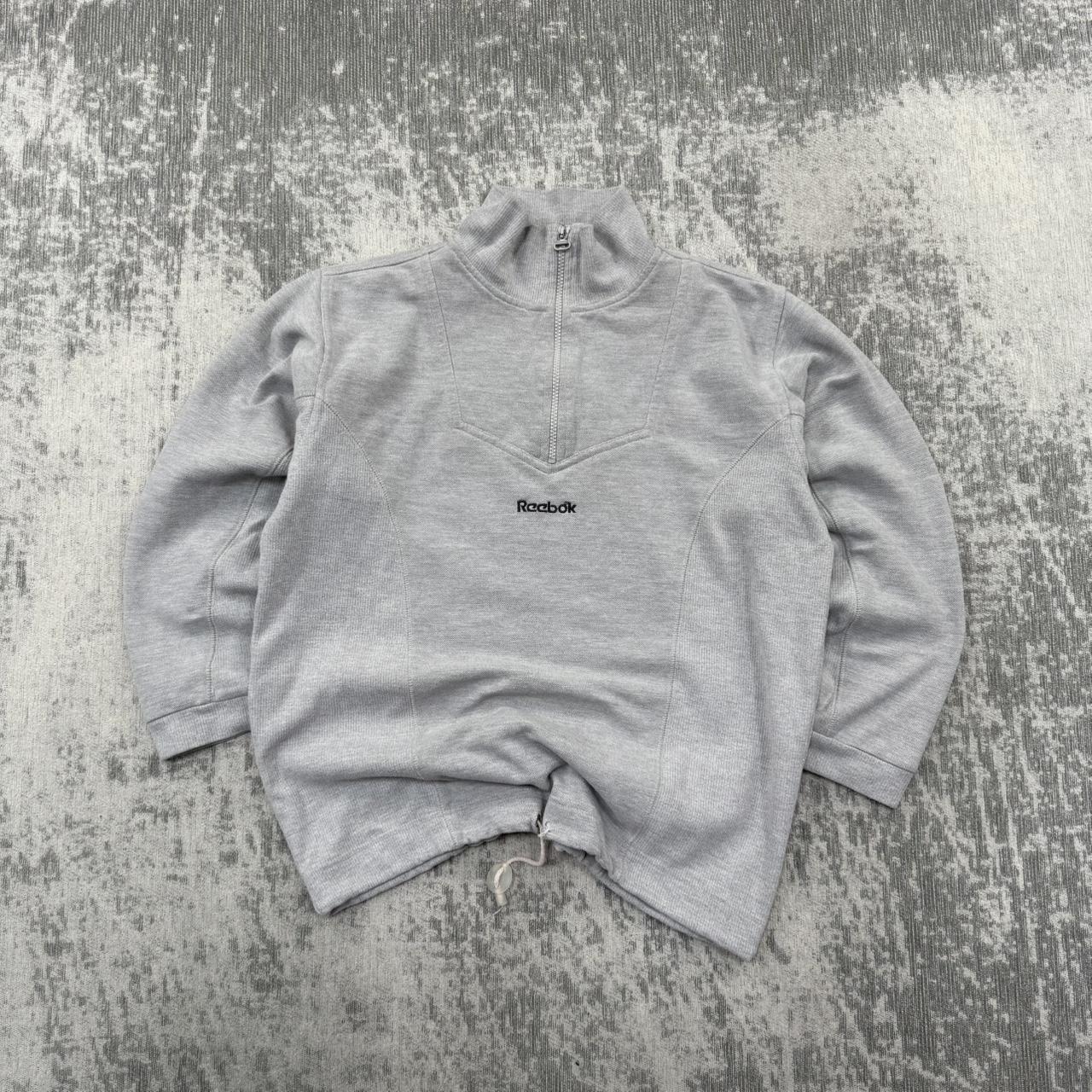 Vintage 00s Reebok Quarter Zip Sweatshirt Grey (M)