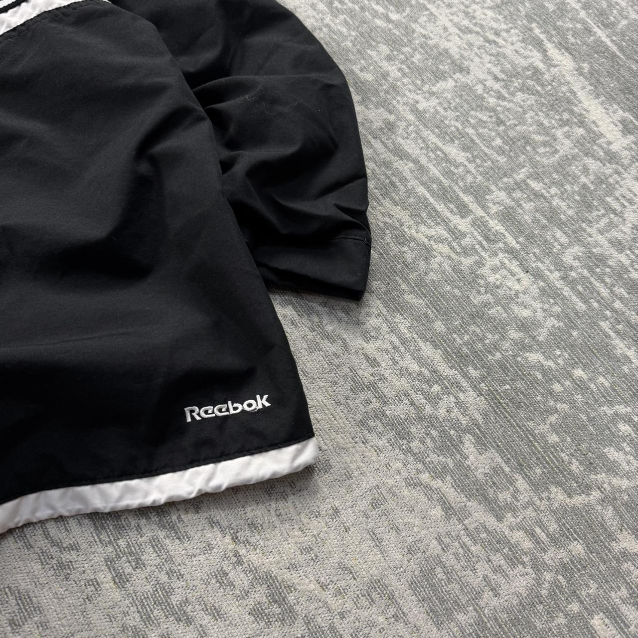 Vintage 00s Reebok Technical Hooded Windbreaker Jacket Black (Womens L)