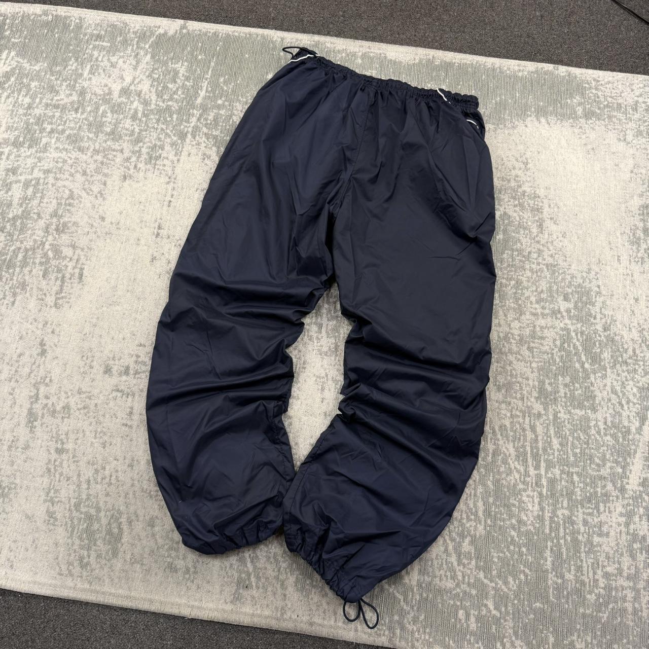 Vintage 00s Nike Baggy Technical Tracksuit Bottoms Navy / Baby Blue (XXL)