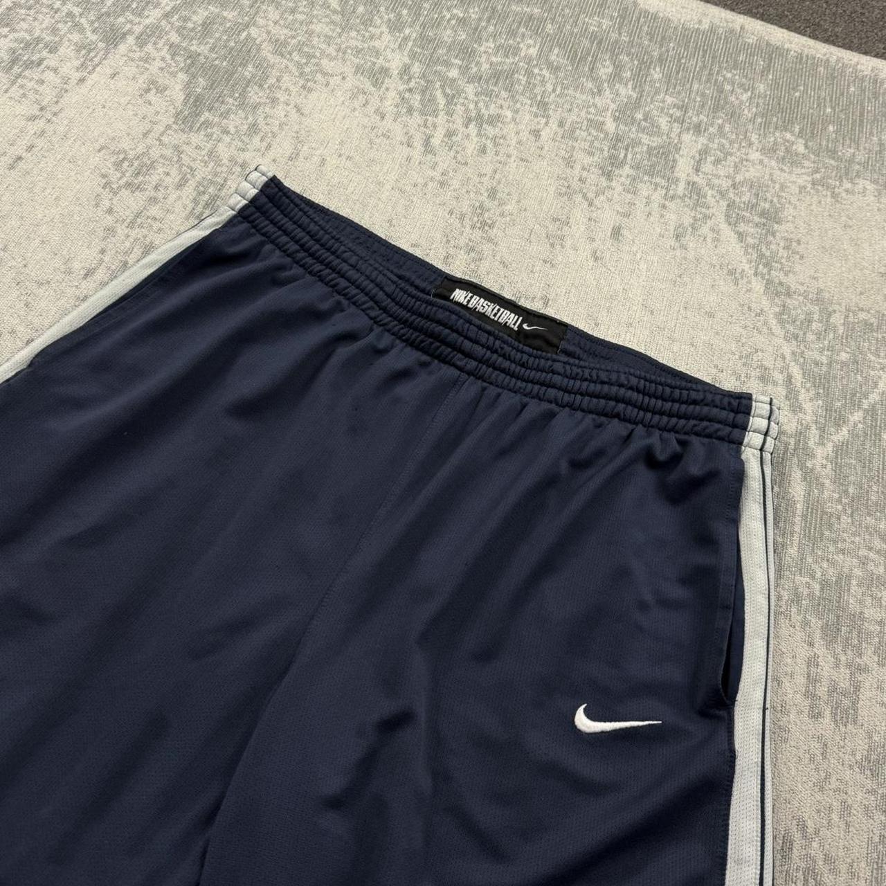 Vintage Y2K Nike Basketball Baggy Wide Leg Tracksuit Bottoms Navy (XL)