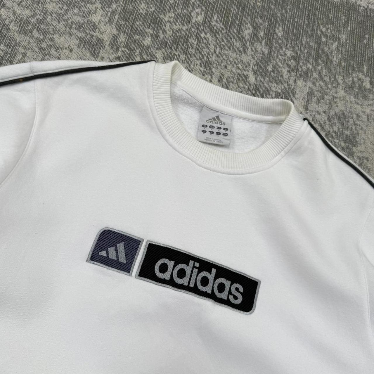 Vintage Y2K Adidas Spell Out Sweatshirt White (M)