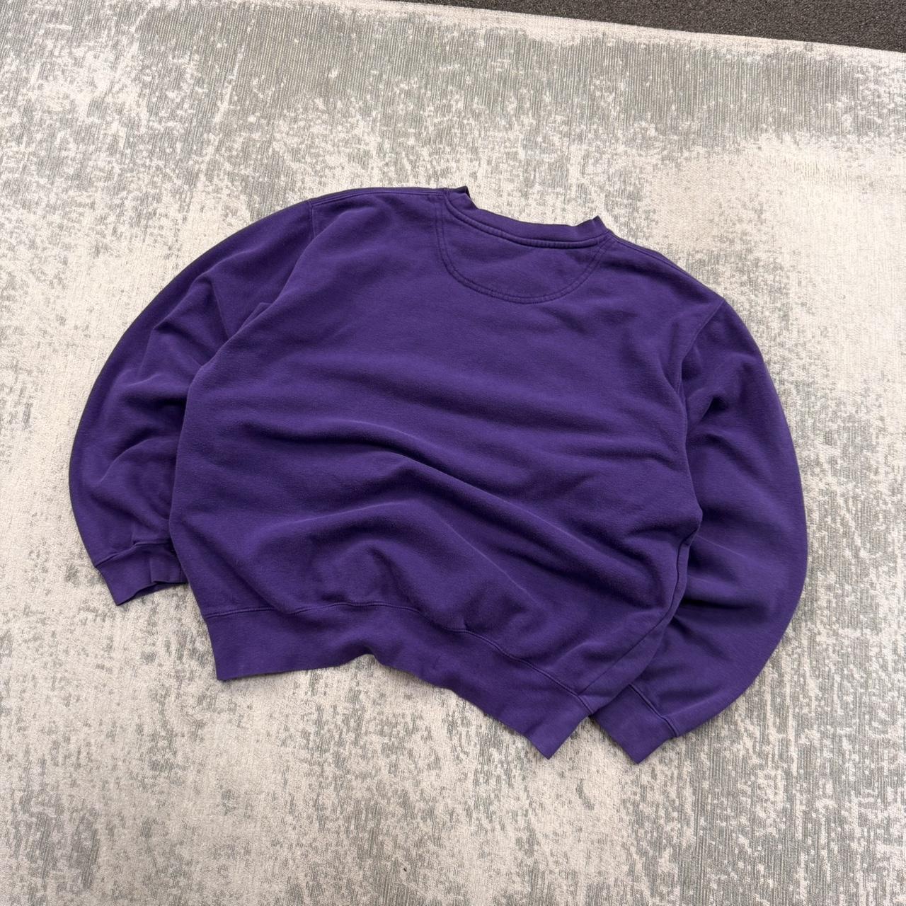 Vintage 00s Nike Centre Swoosh US College Sweatshirt Purple (M)
