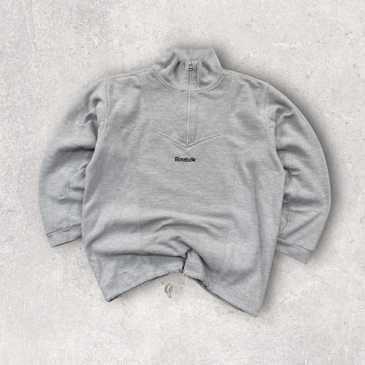 Vintage 00s Reebok Quarter Zip Sweatshirt Grey (M)