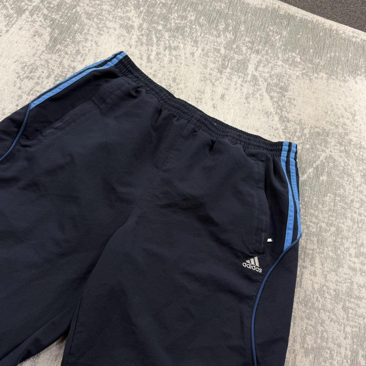 Vintage Y2K Adidas Baggy Tracksuit Bottoms Navy / Blue (L)