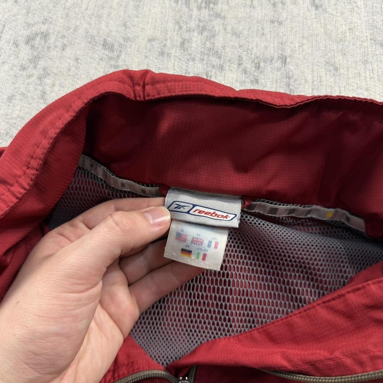 Vintage 00s Reebok Technical Windbreaker Jacket Khaki / Red (XL)