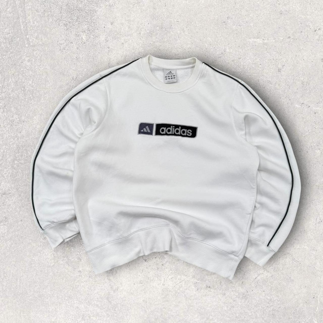 Vintage Y2K Adidas Spell Out Sweatshirt White (M)