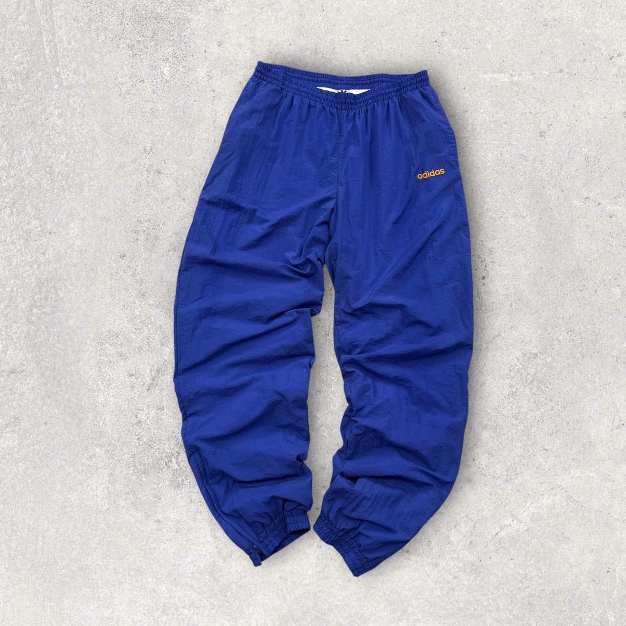 Vintage 90s Adidas Baggy Tracksuit Bottoms Blue (L)