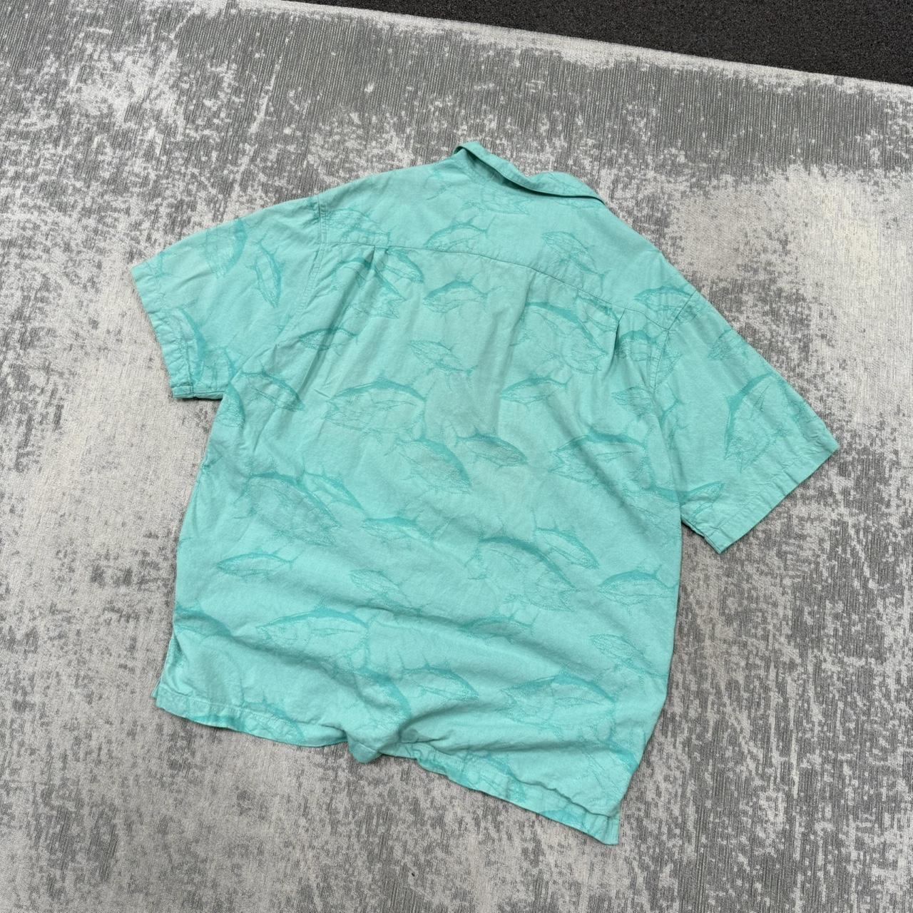 Vintage 00s Columbia Short Sleeve Graphic Shirt Turquoise (L)