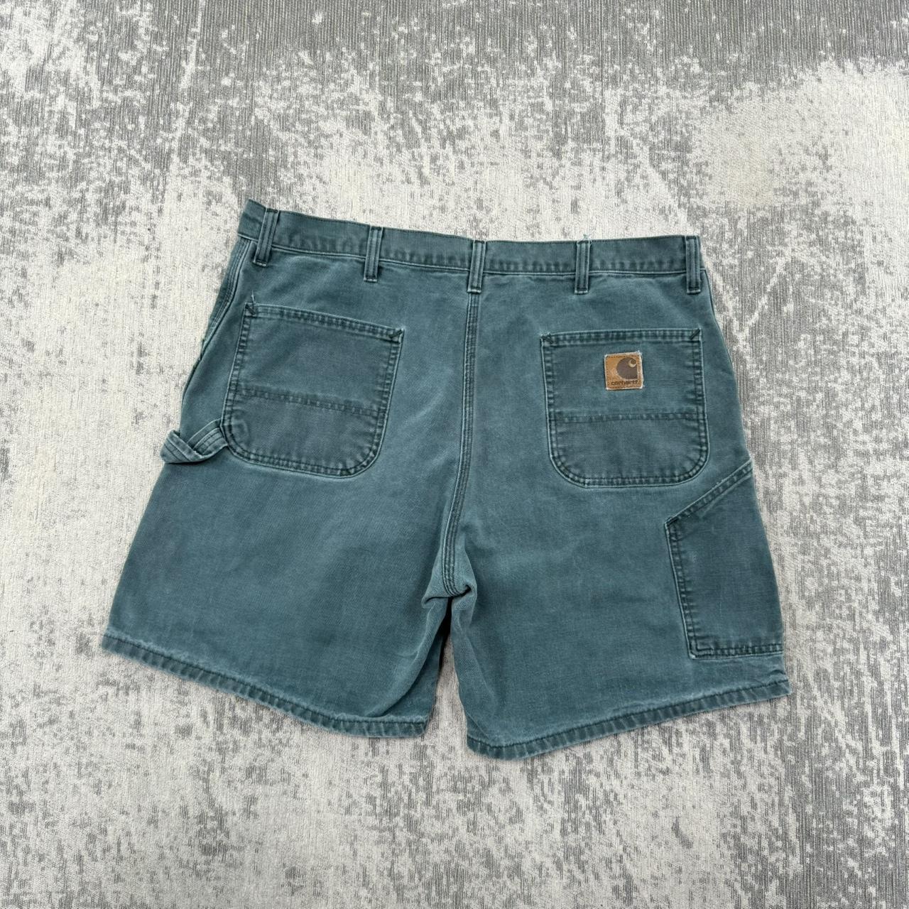 Vintage RARE Carhartt B24HTG Carpenter Jorts Hunter Green (40)