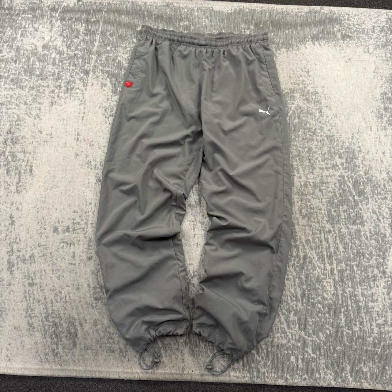 Vintage Y2K Puma Technical Baggy Tracksuit Bottoms Grey (L)