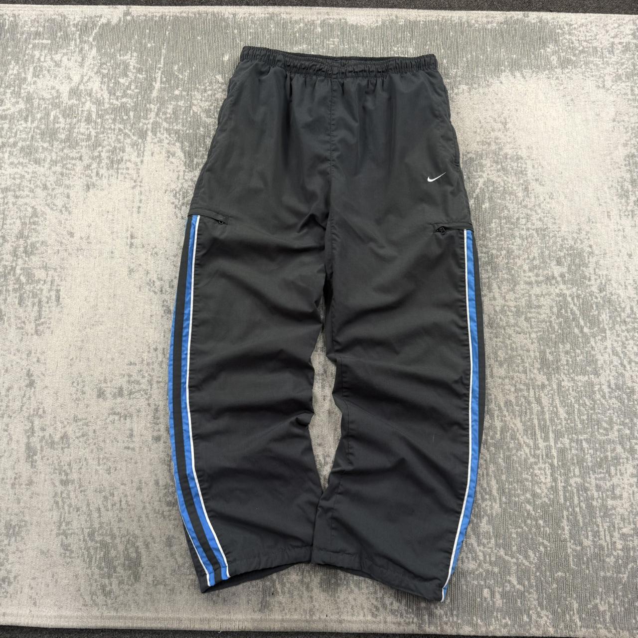 Vintage 00s Nike Baggy Cargo Tracksuit Bottoms Grey (XL)