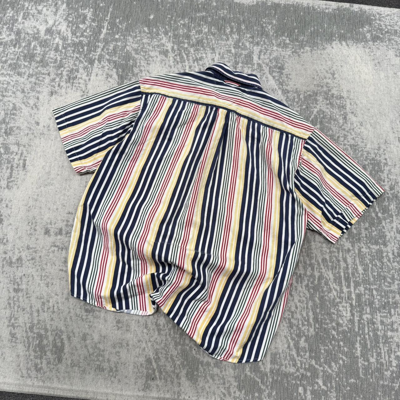 Vintage 00s Tommy Hilfiger Striped Short Sleeve Shirt (L)