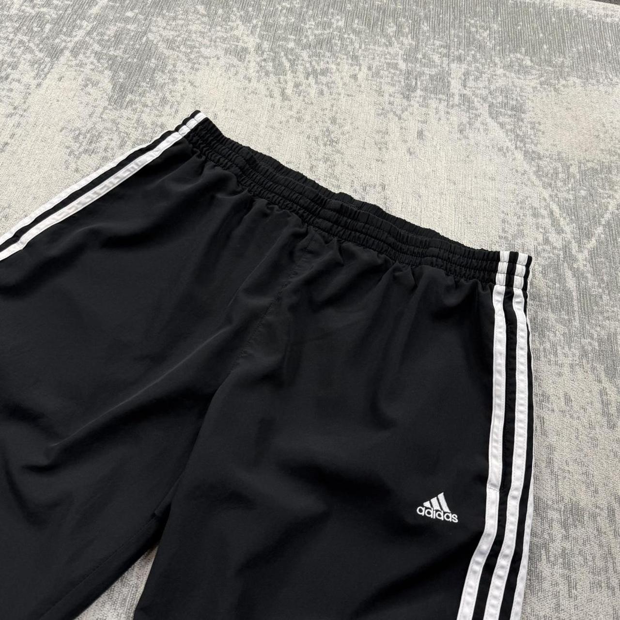 Vintage Y2K Adidas Baggy Tracksuit Bottoms Black (M)