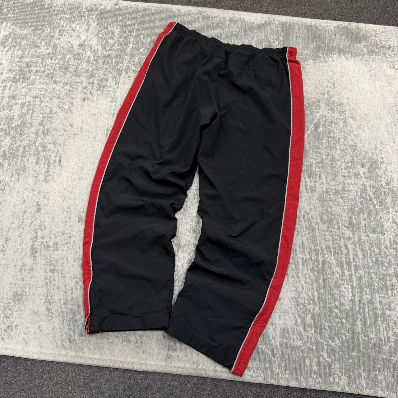Vintage 00s Nike Baggy Wide Leg Tracksuit Bottoms Black / Red (L)