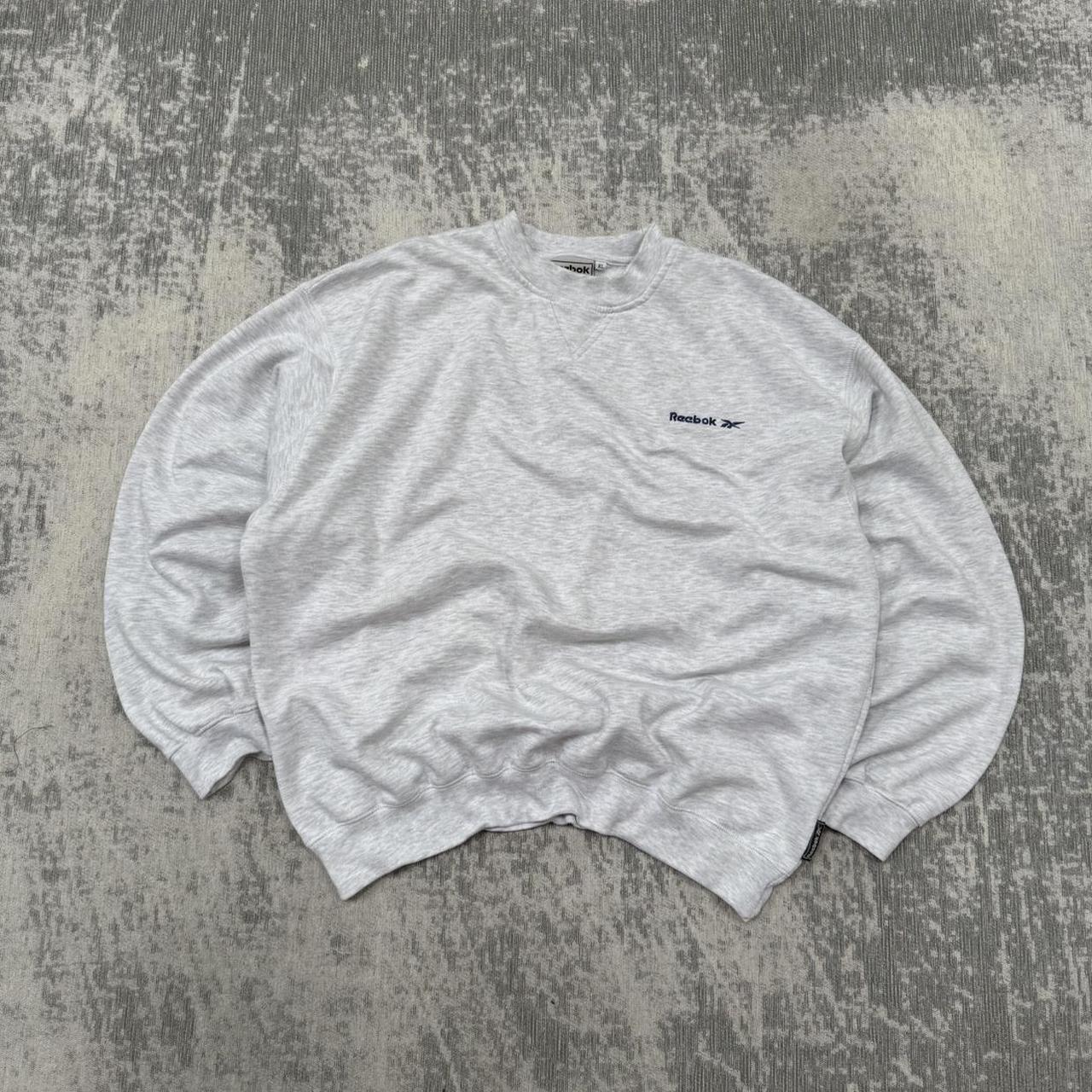 Vintage 90s Reebok Small Logo Sweatshirt Grey (XL)