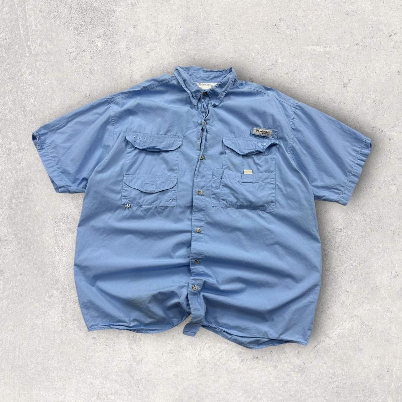 Vintage 00s Columbia Short Sleeve Utility Shirt Blue (L)