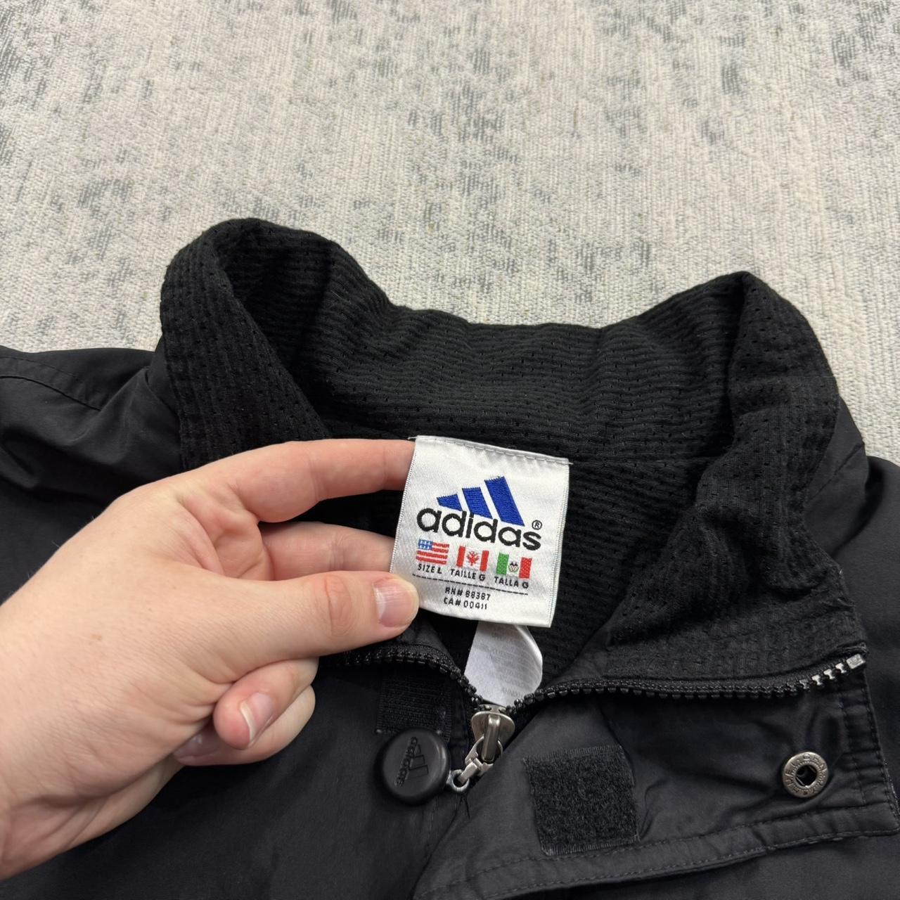 Vintage 90s Adidas Windbreaker Jacket Black (L)