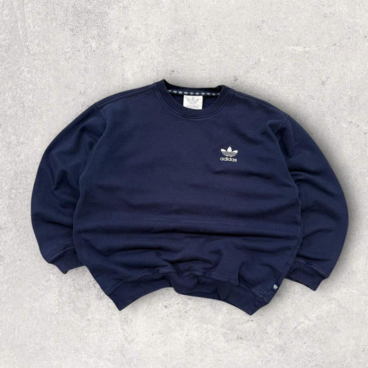 Vintage 90s Adidas Small Logo Sweatshirt Navy (S)