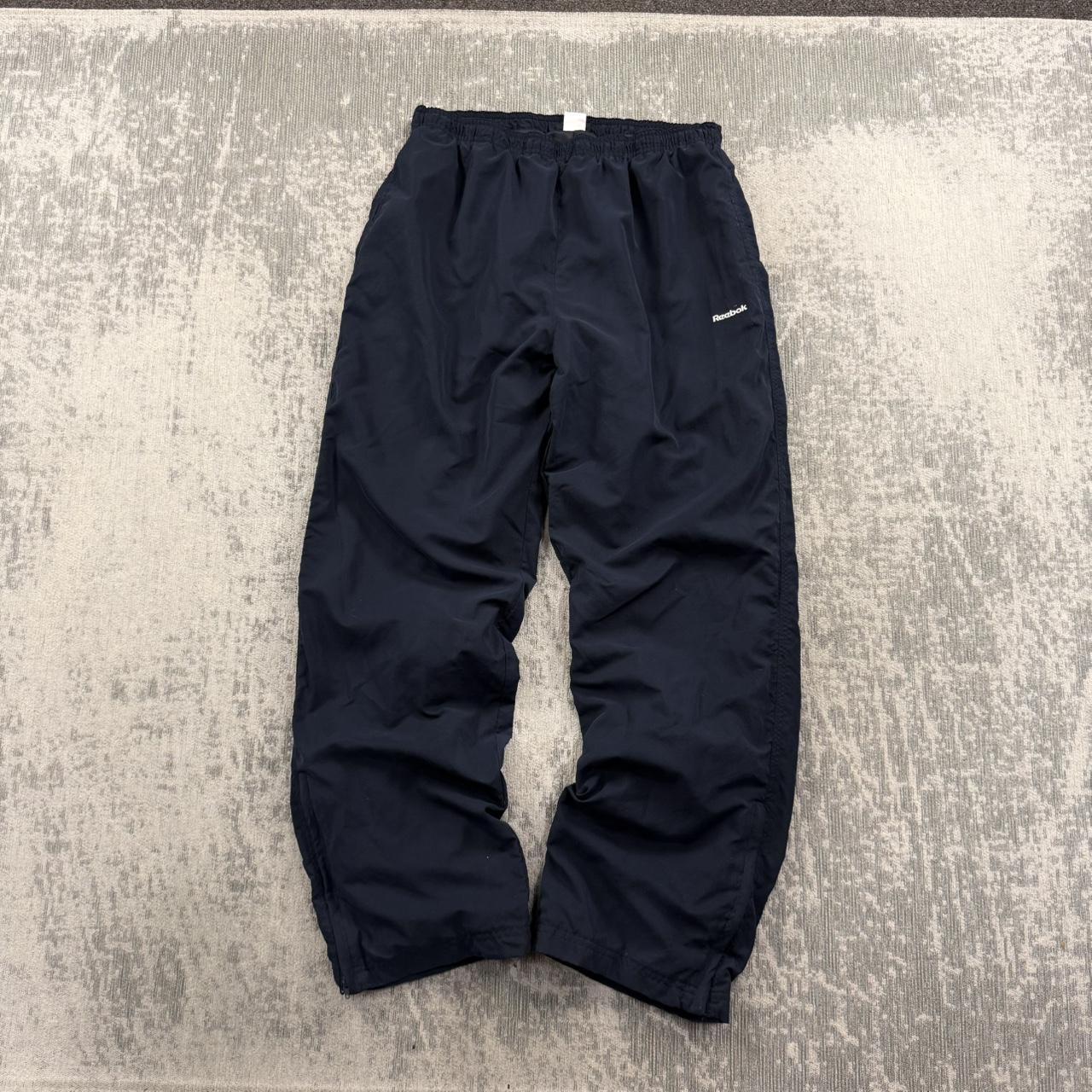Vintage Y2K Reebok Baggy Tracksuit Bottoms Navy (Womens L)