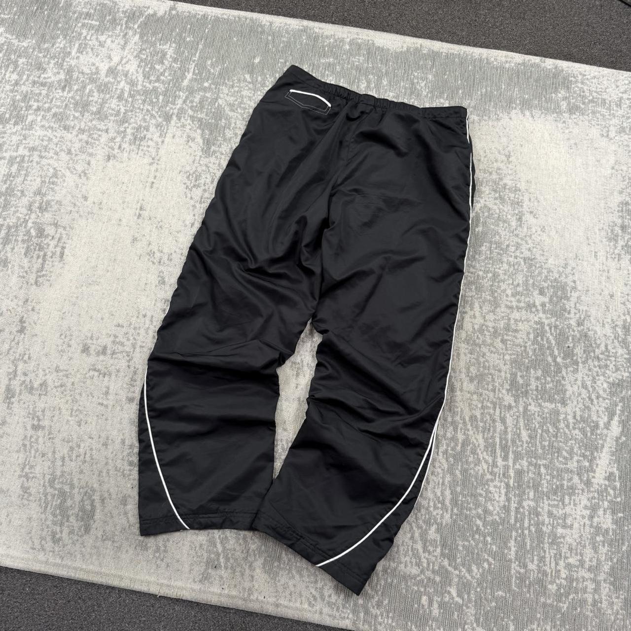 Vintage Y2K Adidas Baggy Tracksuit Bottoms Black (Womens L)